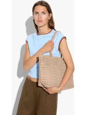 Parfois Kadın Örgü Deri Shopper Çanta
