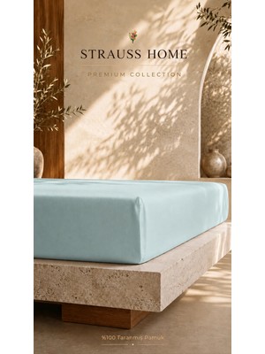 Strauss Ultra Lüks Lastikli Çarşaf 160 gr Kalın Yumuşak Pamuklu Yatak Çarşafı