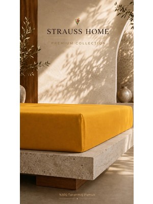 Strauss Ultra Lüks Lastikli Çarşaf 160 gr Kalın Yumuşak Pamuklu Yatak Çarşafı