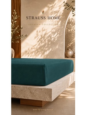 Strauss Ultra Lüks Lastikli Çarşaf 160 gr Kalın Yumuşak Pamuklu Yatak Çarşafı