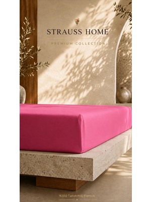 Strauss Ultra Lüks Lastikli Çarşaf 160 gr Kalın Yumuşak Pamuklu Yatak Çarşafı