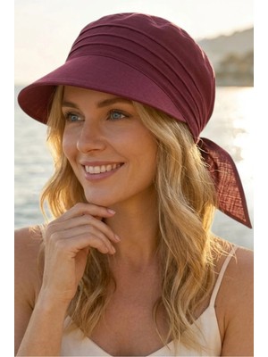 Tezzgelsin Kadın Safari Bağlamalı Siperli Bandana Plaj Şapkası