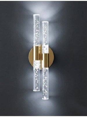 Backhome Bubbleflux Dubble Small 31 cm Modern Tasarım LED Aplik - Duvar Lambası - Gold -  Elektrikli - Beyaz LED