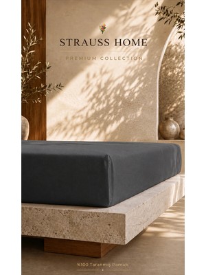 Strauss Ultra Lüks Lastikli Çarşaf 160 gr Kalın Yumuşak Pamuklu Yatak Çarşafı