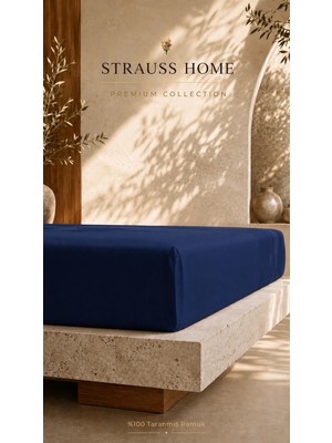 Strauss Ultra Lüks Lastikli Çarşaf 160 gr Kalın Yumuşak Pamuklu Yatak Çarşafı