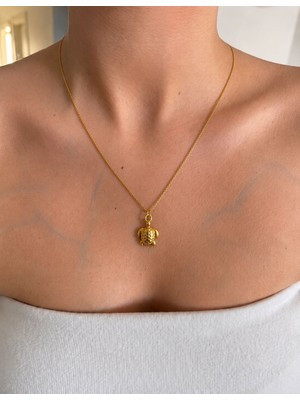 Sun Jewellery Deniz Kaplumbağası Figürlü Paslanmaz Çelik Kolye