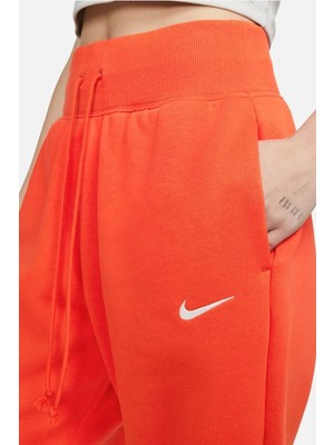 Nike Sportswear Phoenix Fleece High Rise Oversized Şardonlu Büyük Beden Yüksek Bel Kadın Eşofman Altı Turuncu