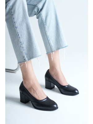 Analin Shoes Kadın Hakiki Deri Günlük Topuklu Ayakkabı