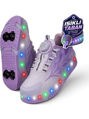 Nstil Unisex Yetişkin Çocuk Spor Ayakkabı Akıllı Bağcıklı Çıkarılabilen Patenli Işıklı Sneaker 003