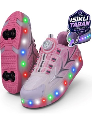 Nstil Unisex Yetişkin Çocuk Spor Ayakkabı Akıllı Bağcıklı Çıkarılabilen Patenli Işıklı Sneaker 003