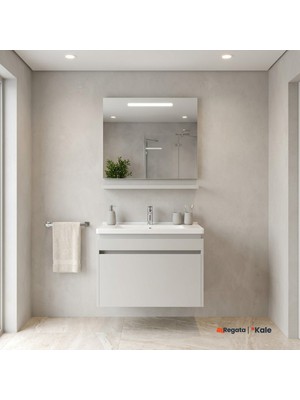Kale Idea 2.0 80 Cm Parlak Beyaz Tek Çekmeceli Banyo Dolabı Takımı