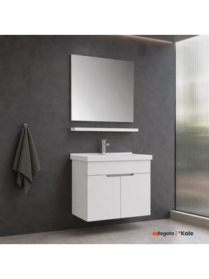 Kale Stora 80 Cm Parlak Beyaz Banyo Dolabı Takımı