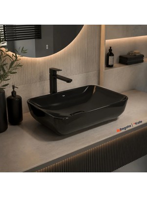 Kale Zero 2.0 60x40 Cm Siyah Dikdörtgen Çanak Lavabo