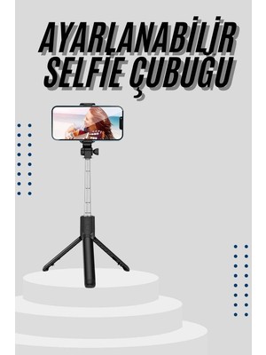 Ankaverse Tripod Selfie Çubuğu Bluetooth Kumandalı Kablosuz LED Işıklı