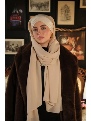 Hürrem Bone Bej Arkadan Bağlamalı Aqualina Şal Hafif Suya Dayanıklı Şifon Çapraz Üç Bantlı 2514_12