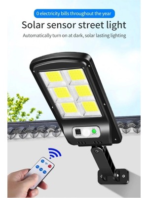 Empressco Güneş Enerjili Sokak Solar Duvar Lambası Hareket Sensörlü 3 Mod Uzaktan Kumandalı 96 LED