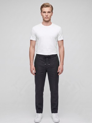Plus Scorpion Erkek Keten Pantolon – Bağcıklı Bel, Slim Fit Rahat Kesim Yazlık Pantolon
