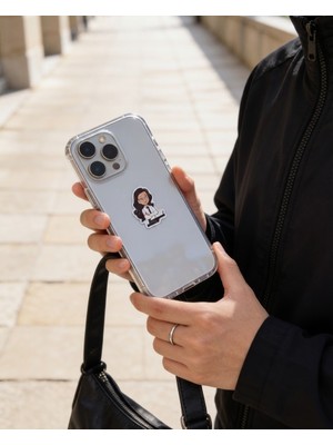 Zaytoon Kız Figürlü Anime Telefon Sticker – 3D Metal Tasarım, Arka Süs A300147