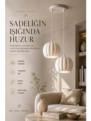 Japandi Ikili Sarkıt Avize Minimal Modern Tavan Aydınlatması