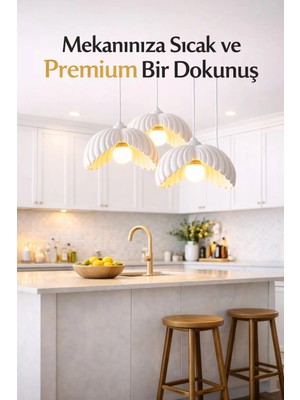 3’lü Şapka Form Sarkıt Avize Modern Bohem Aydınlatma Mutfak Ada Üstü Salon