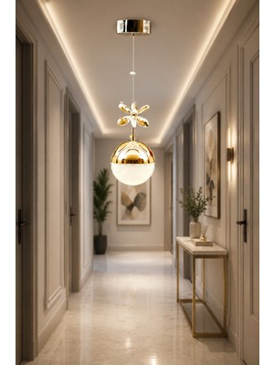 Şeker Top Modern Sarkıt LED Avize 3 Renk Gold Kaplamalı