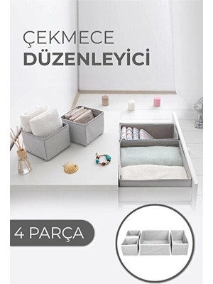 Marvielle Dört Bölmeli Çekmeceli Organizer Seti ile Düzenli Saklama - Makyaj & Takı Organizeri