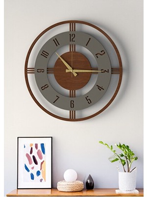 Marvielle 48 cm Büyük Boy Siyah-Beyaz Ahşap – Modern Tasarım - Duvar Saati