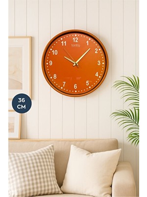 Marvielle Retro Turuncu Iskandinav Stil , 36 cm - Duvar Saati