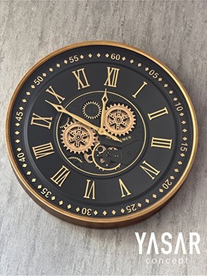 Marvielle Obsidian Metal Çarklı - Modern ve Çarpıcı Görünüm - Duvar Saati