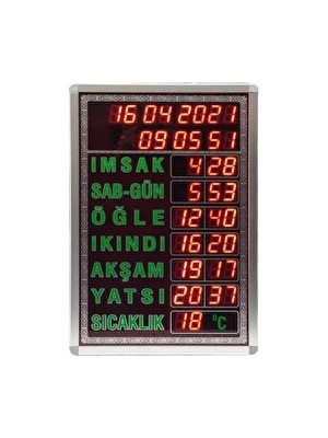 Marvielle Büyük Dijital Vakit ve Ezan Okuyan - Duvar Saati