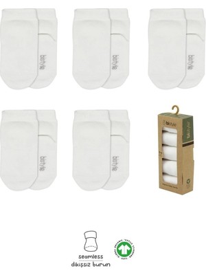 Zenviaa Mey Ithalat®   5'li Penye Soket Kutulu Basic Çorap 10131 Ekru ZNV20296545