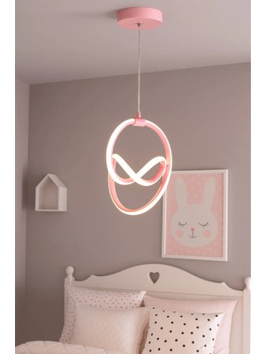 Legacy Doruk Pembe Renk Modern Tasarım - Salon - Mutfak - Hol Beyaz LED Sarkıt Avize