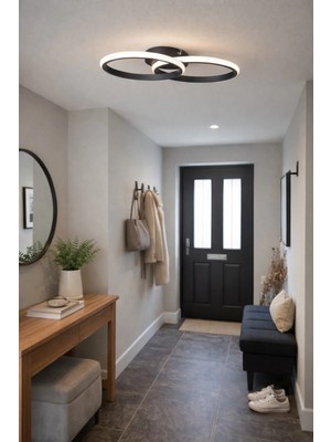 Legacy Jolly Antrasit Renk Modern Tasarım Salon - Mutfak - Hol Beyaz LED 2 Li Avize