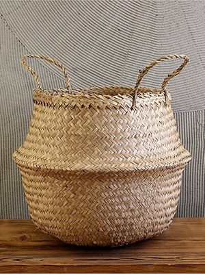 Marvielle Katlanabilir Hasır Saksılık, 38X40 Cm, Çok Amaçlı ve Hafif Tasarım - Sepet