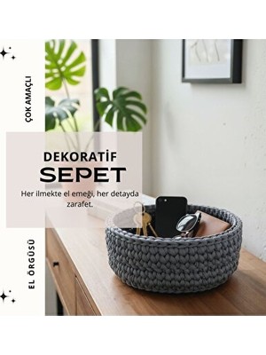 Marvielle Penye Iplikten Çok Amaçlı El Örgüsü Organizer ile Pratiklik - Sepet