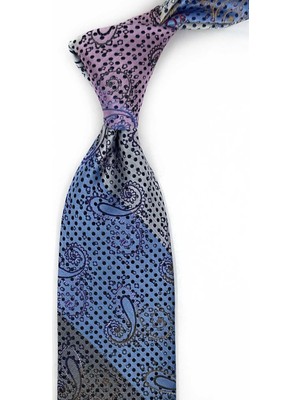 Kravatkolik Şal Desen Patchwork Klasik Kravat KK13807