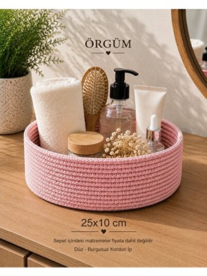 Marvielle 20X10 cm Hasır Görünümlü Düzenleyici , Pratik Saklama Alanı - Sepet