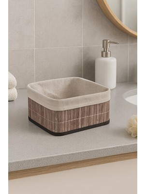 Marvielle Katlanabilir Bambu Organizer , Banyo ve Mutfak Için Şık Çözüm - Sepet