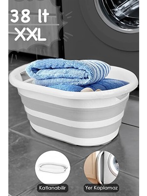 Marvielle 38 Litre Katlanabilir Silikon - Çamaşır Sepeti