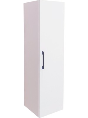Usart Plus Çok Amaçlı Banyo ve Ev Dolabı - Soft Beyaz Mdflam, Samet Frenli Menteşeli, Mat Siyah Zamak Kulp (104X30X31 Cm)
