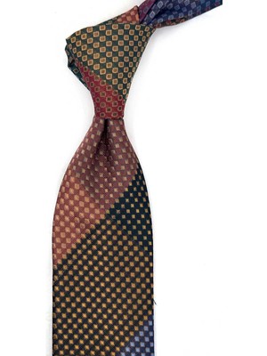 Kravatkolik Küçük Desen Patchwork Klasik Kravat KK13826