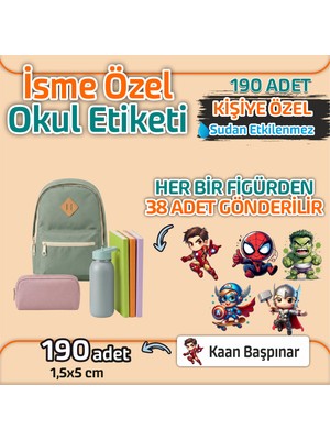 Kapbirhediye Okul Etiketi Isme Özel Kalem Defter Etiketi Kahramanlar 1 Temalı 190 Adet