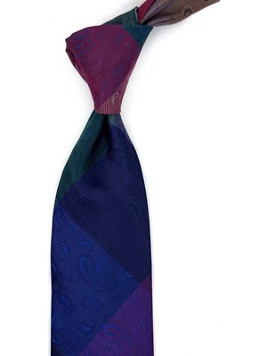 Kravatkolik Şal Desen Patchwork Klasik Kravat KK13823