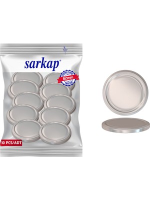 Sarkap Hijyenik Paketli 10 Adet Kavanoz Kapağı - Silver - 82mm