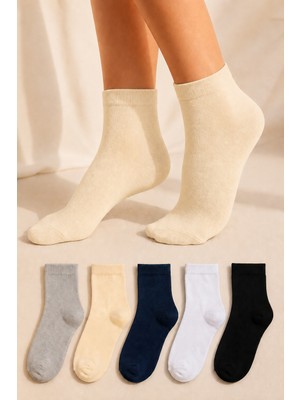 Ducks Socks Kadın Bambu Extra Yumuşak Dikişsiz Çorap 5 Çift Kısa Konç Terletmeyen Soft Çorap
