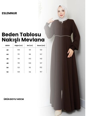 Gündelik Hac ve Umrelik Nakışlı Mevlana Ferace