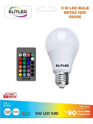 3 Adet Elitled Rgb Kumandalı Renkli Ampul