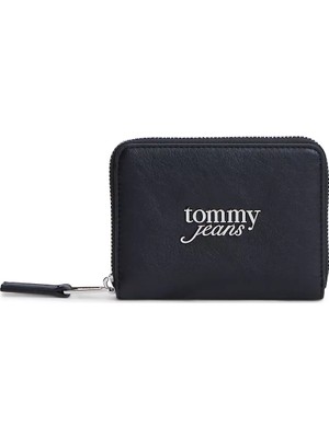 Tommy Hilfiger Kadın Metalik Kabartma Logolu Bozuk Para Cepli Siyah Cüzdan AW0AW18794-BDS