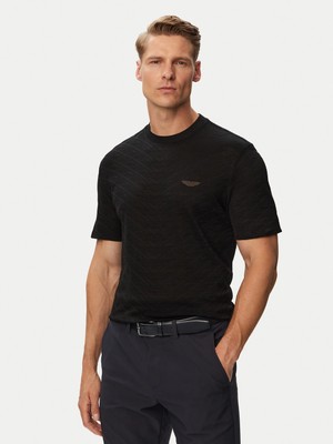 Boss Erkek Normal Kesim Yuvarlak Yakalı Logo Detaylı Merserize Pamuklu Kısa Kollu Siyah T-Shirt 50565175-001