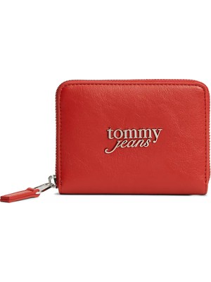 Tommy Hilfiger Kadın Metalik Kabartma Logolu Bozuk Para Cepli Kırmızı Cüzdan AW0AW18794-XMP